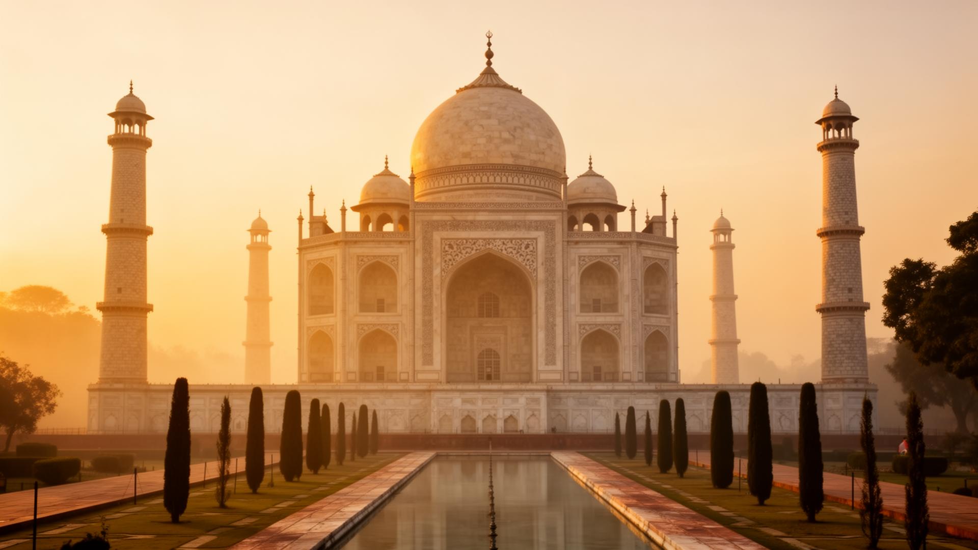 Taj Mahal in zacht ochtendlicht